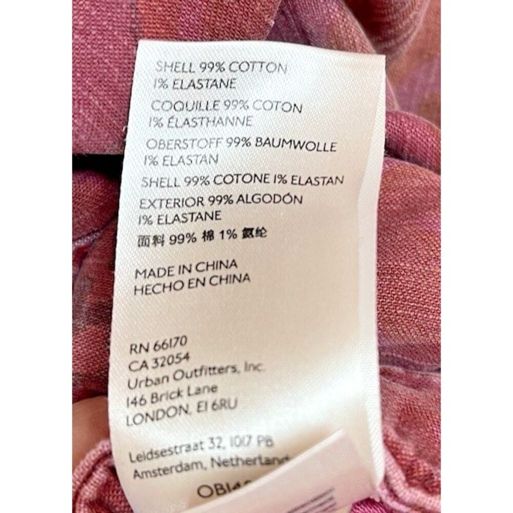 Pilcro NEW womens sleezy indie pattern magenta raw hem drawstring denim pants XS - Picture 9 of 9